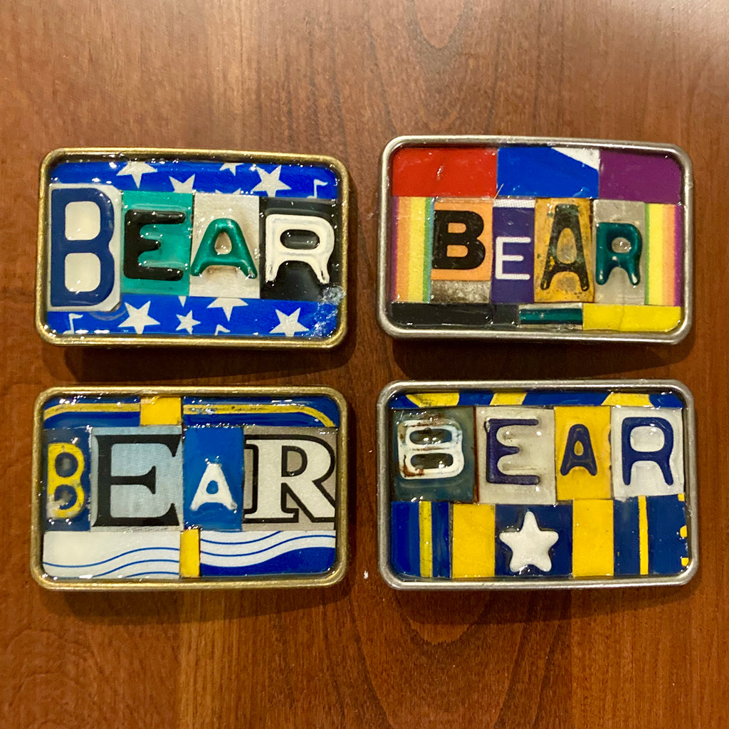 Bear Upcycled License Plate Belt Buckle – ArcadiaPTown display picture 2