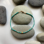 One of a Kind Turquoise with 18K Gold Bracelets