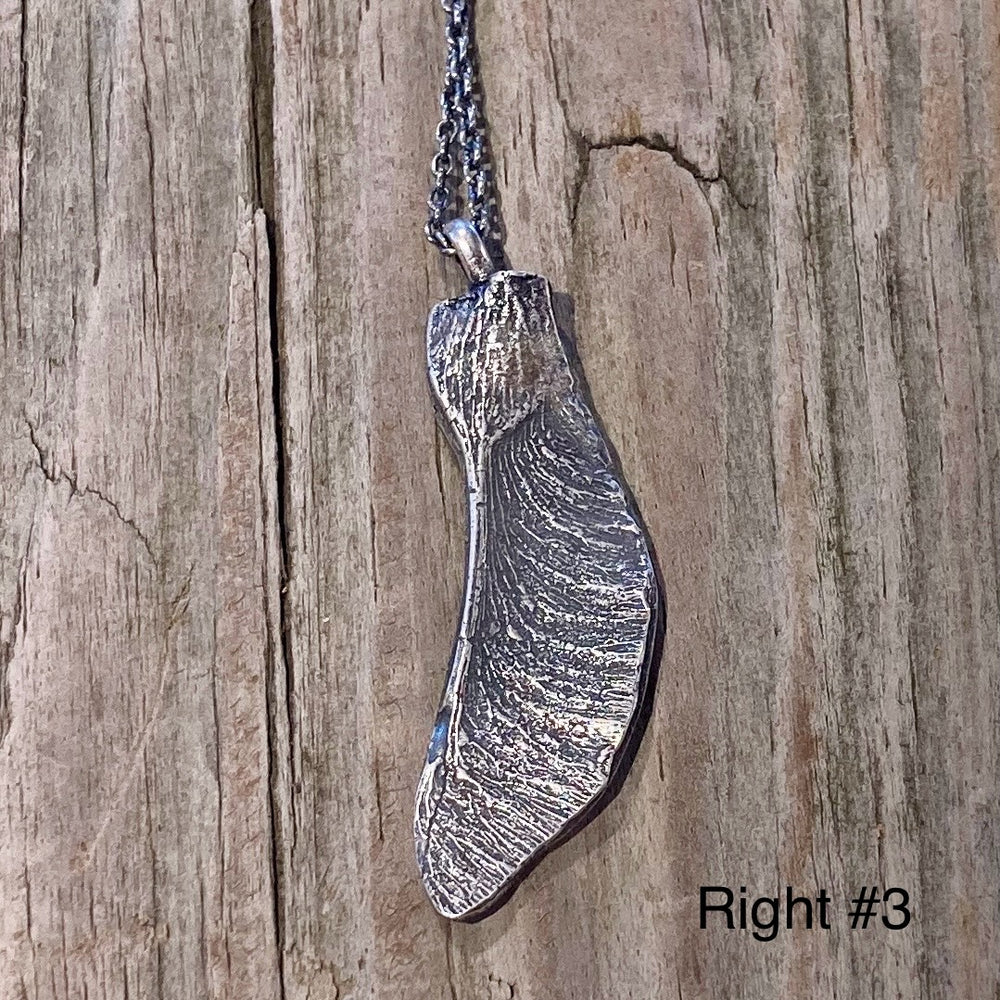 Sterling Silver Maple Seed Wing Necklace