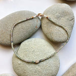 One of a Kind Green Sapphires with Diamond and 18K Gold Bracelet