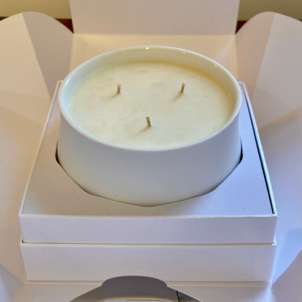 Just Bee White Birch Three Wick Candle Jardiniere Gift Set