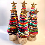 Upcycled Multicolor Wool Christmas Trees