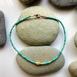 One of a Kind Turquoise with 18K Gold Bracelets