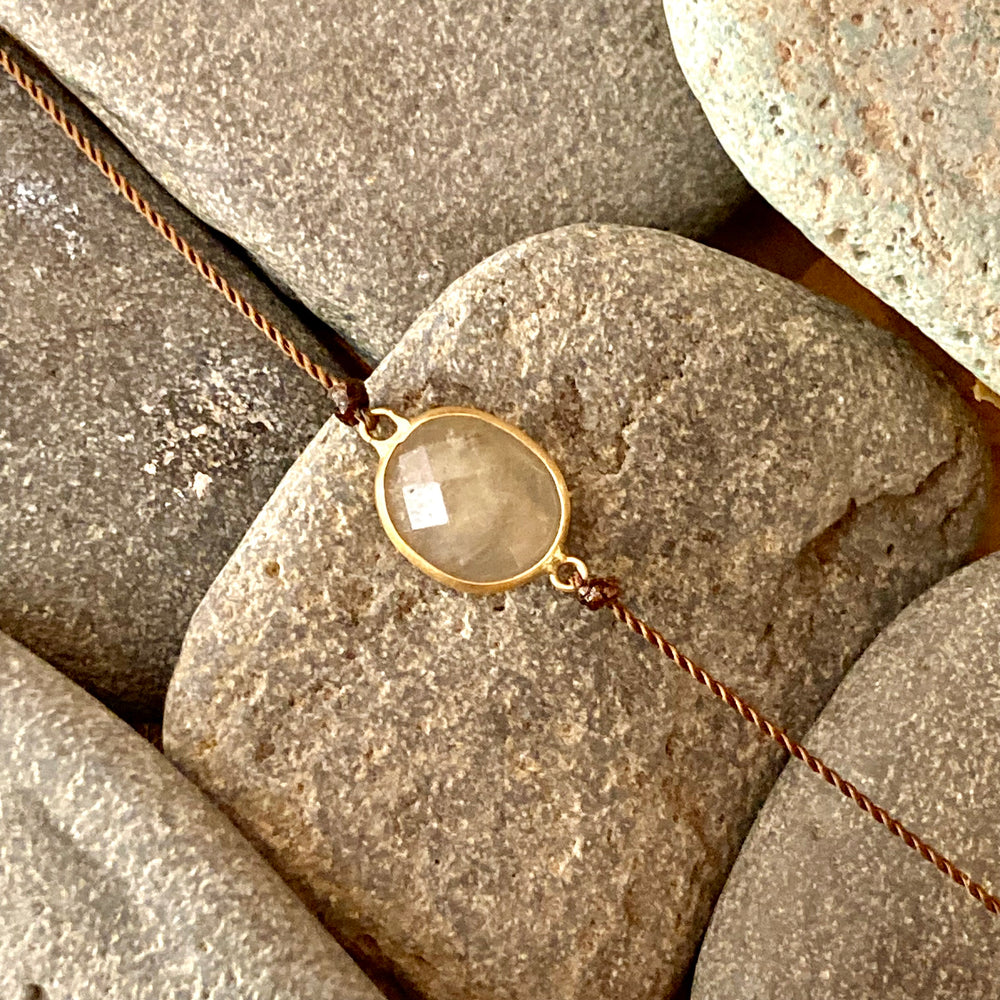 One of a Kind Natural Sapphire 14K Gold Bracelet