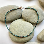 One of a Kind Ocean Tourmalines with Diamond and 18K Gold Bracelets