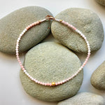 One of a Kind Pink Opals with 18K Gold Bracelets