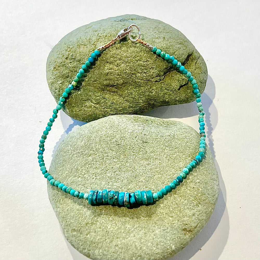 One of a Kind Faceted Turquoise Bracelets