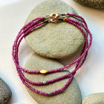 One of a Kind Rubies with Diamond and 18K Gold Bracelets