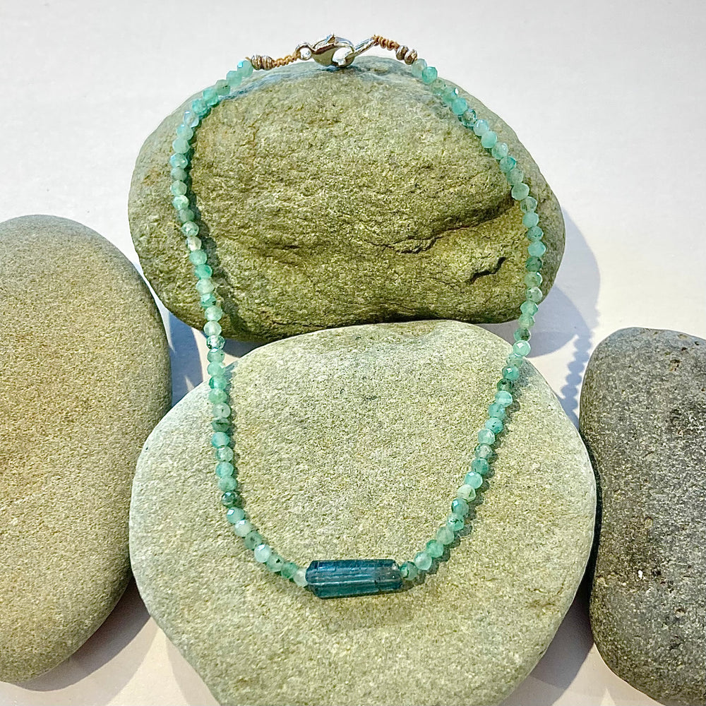 One of a Kind Faceted Emerald Bracelets