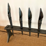 Flame Cup Wrought Iron Hanukkah Menorah