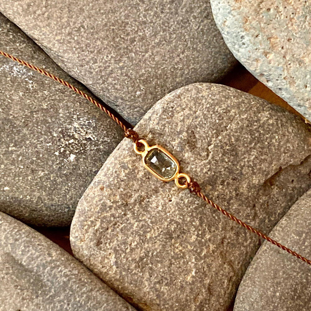 One of a Kind Green Sapphire 18K Gold Bracelet
