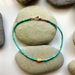 One of a Kind Turquoise with 18K Gold Bracelets