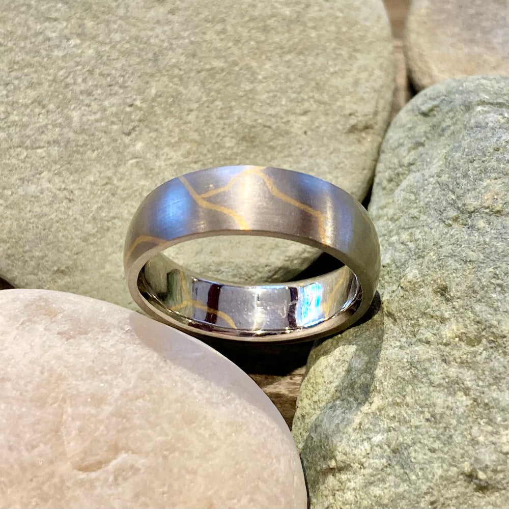 Palladium 500 Kintsugi Ring with 24K Gold