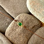 One of a Kind Emerald Cabochon 18K Gold Bracelet