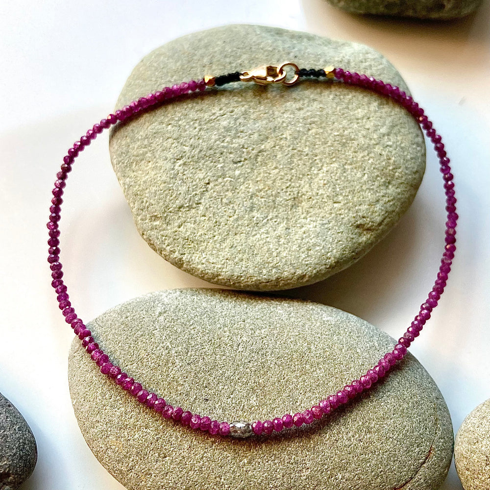One of a Kind Rubies with Diamond and 18K Gold Bracelets