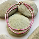 One of a Kind Ombre Rubies with 18K Gold Bracelets