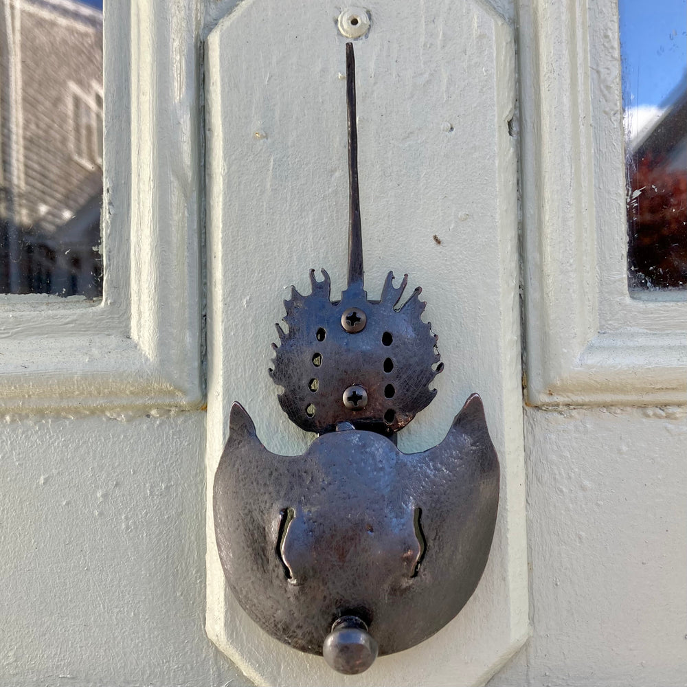 Wrought Iron Horseshoe Crab Door Knocker