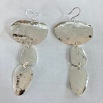 Sterling Silver Triple Pebble Earrings