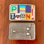 Heart of PTown Upcycled License Plate Belt Buckle