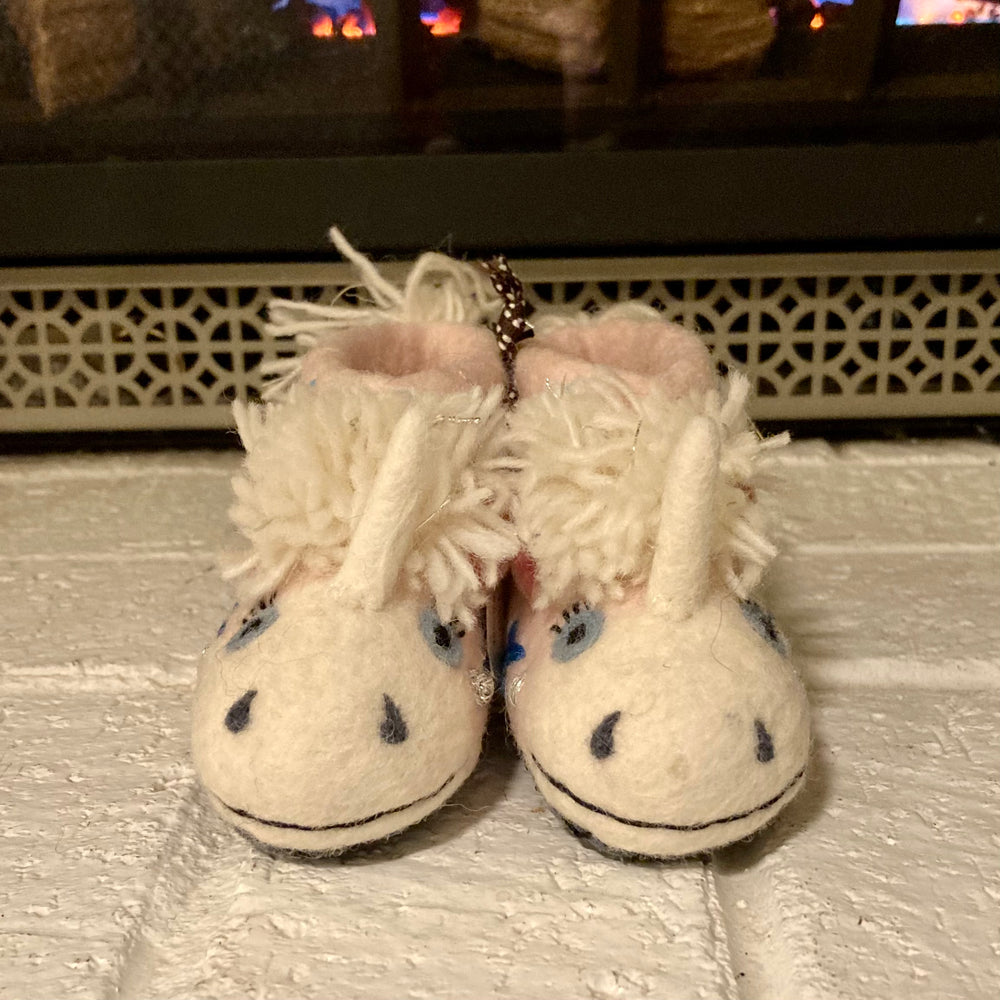 Fair Trade Wool Felt Unicorn Slippers