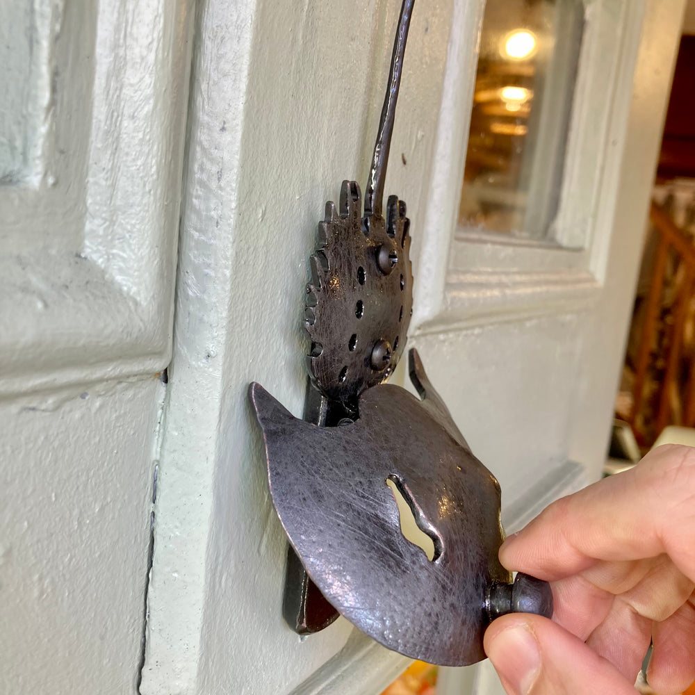 Wrought Iron Horseshoe Crab Door Knocker