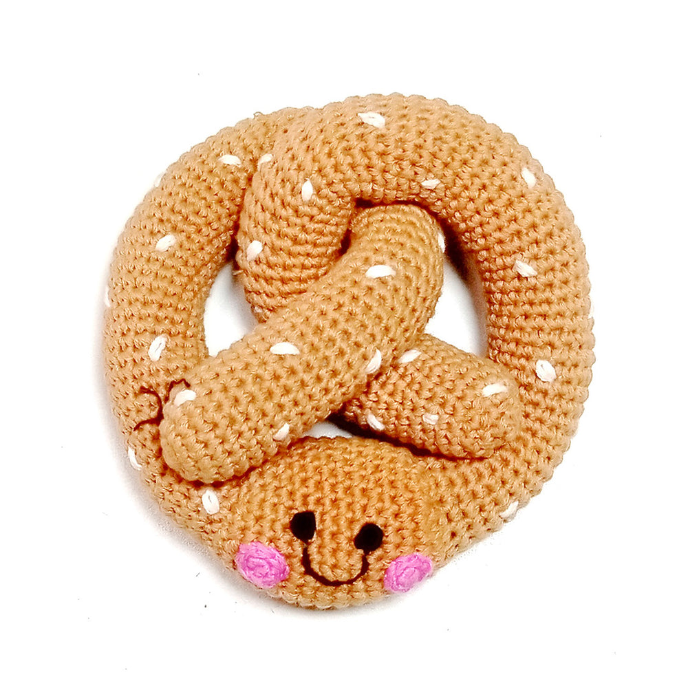 Fair Trade Organic Cotton Pretzel Baby Rattle