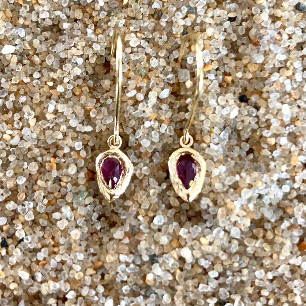Teardrop 18K Gold French Hook Earrings