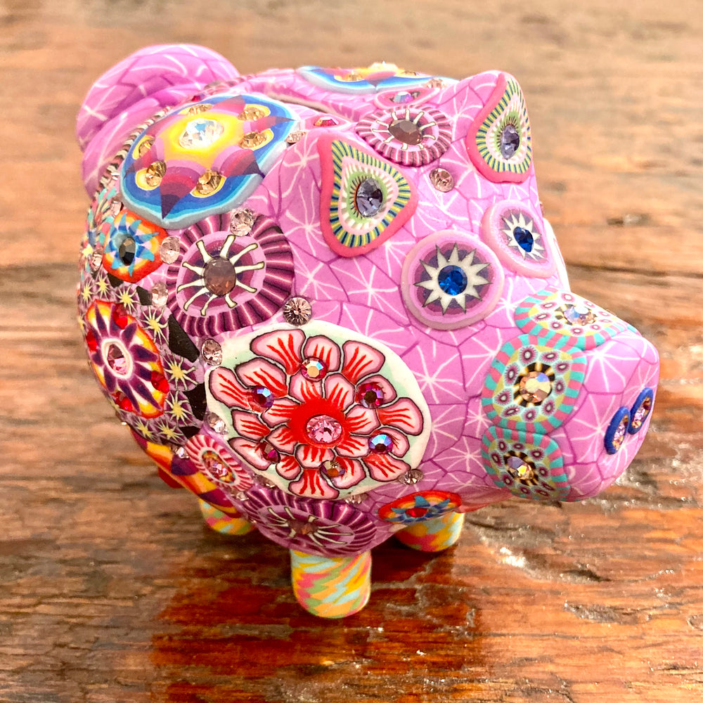 Porcelain Piggy Banks Inlaid with Swarovski Crystals