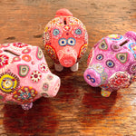 Porcelain Piggy Banks Inlaid with Swarovski Crystals