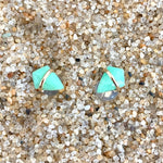 18K Gold Kite Post Earrings