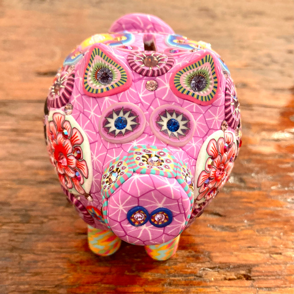 Porcelain Piggy Banks Inlaid with Swarovski Crystals