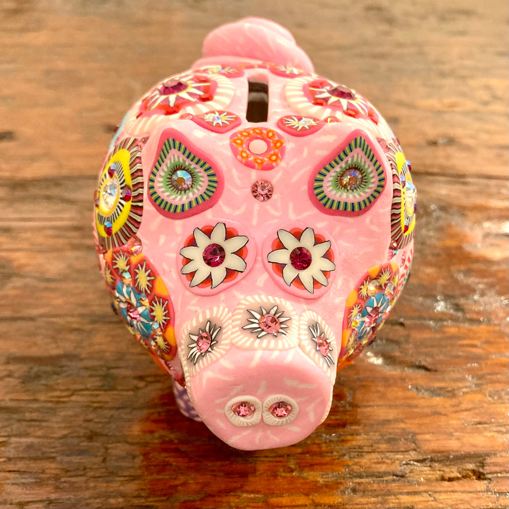 Porcelain Piggy Banks Inlaid with Swarovski Crystals