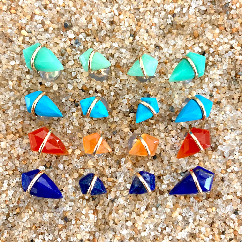 18K Gold Kite Post Earrings