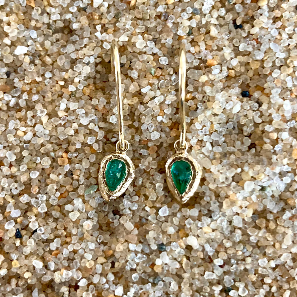 Teardrop 18K Gold French Hook Earrings