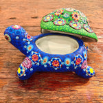 Porcelain Turtle Box Inlaid with Swarovski Crystals