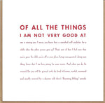 Of All The Things Missing You Card