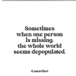 Lamartine "Sometimes When One Person is Missing" Card