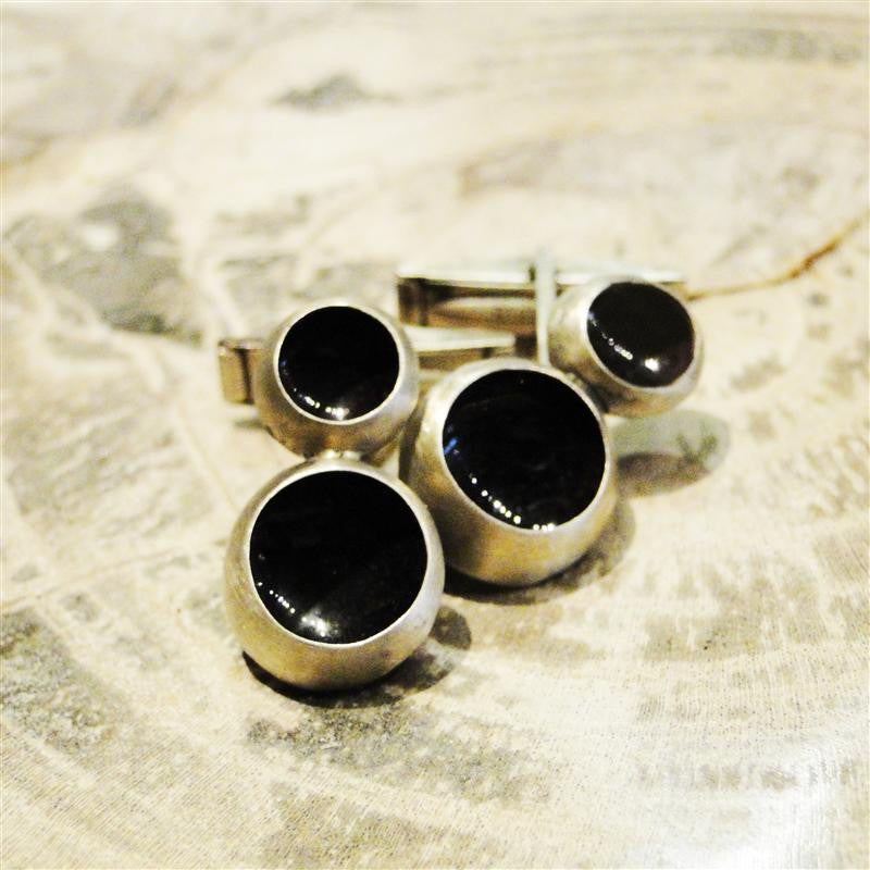 Double Eddy Indigo Sterling Silver Cufflinks