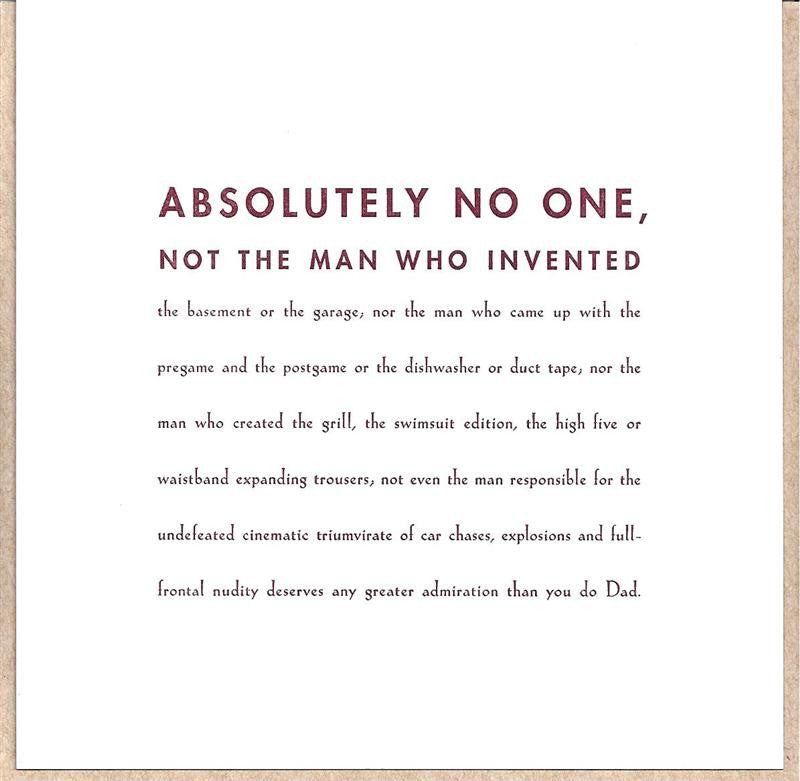 Absolutely No One Fathers Day Card