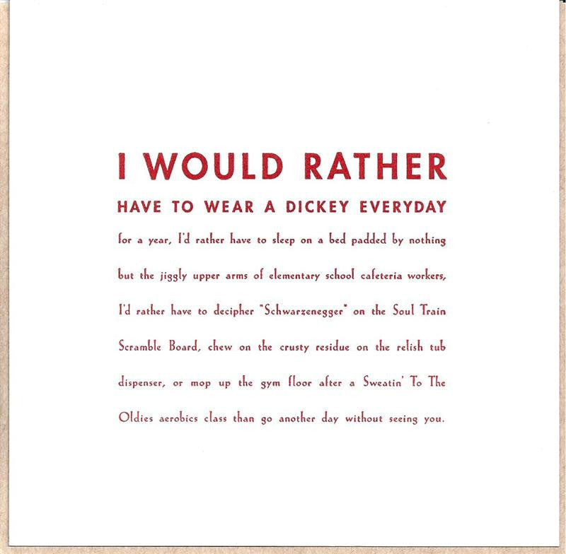 I Would Rather Card