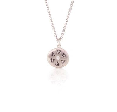Circle of Love Diamond and Sterling Silver Pendant Necklace