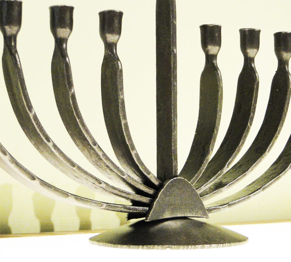 Wrought Iron Curve Hanukkah Menorah
