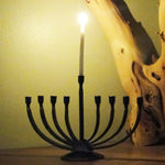 Wrought Iron Curve Hanukkah Menorah
