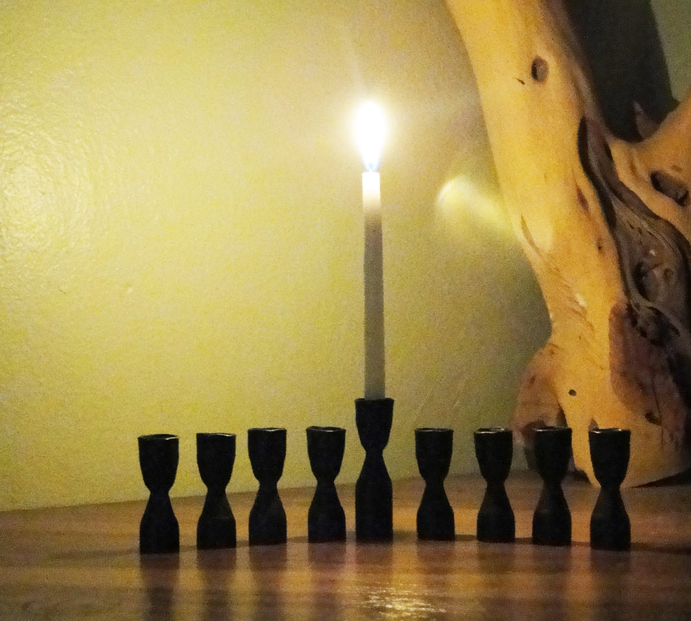 Modular Wrought Iron Hanukkah Menorah