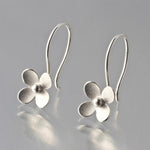 Cherry Blossom Sterling Silver Loop Earrings