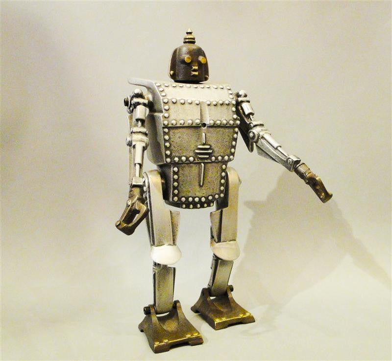 Cast Bronze and Aluminum Robot Coin Bank