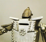 Cast Bronze and Aluminum Robot Coin Bank