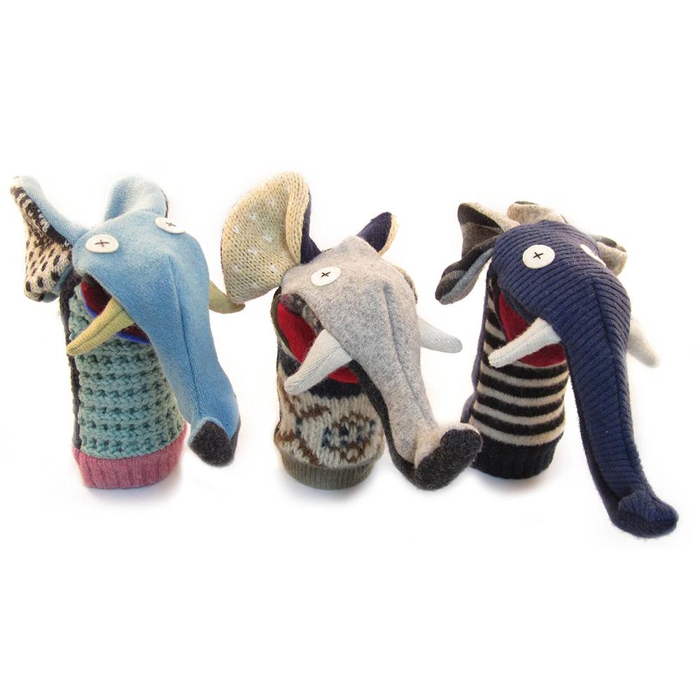 Upcycled Wool Sweater Elephant Puppet
