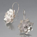Lotus Sterling Silver Loop Earrings