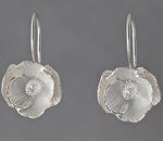 Large Poppy Sterling Silver Loop Earrings